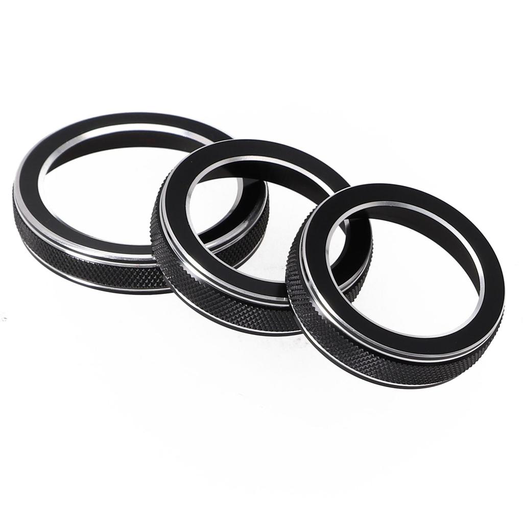 3pcs For Jeep Grand For Cherokee 2014-2021 Car Air Condition Volume Radio Switch Knob Decorative Ring Sticker AC Control Trim