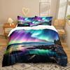 Комплект постельного белья из трех предметов серии Aurora View с 3D цифровой печатью: простыня, пододеяльник
