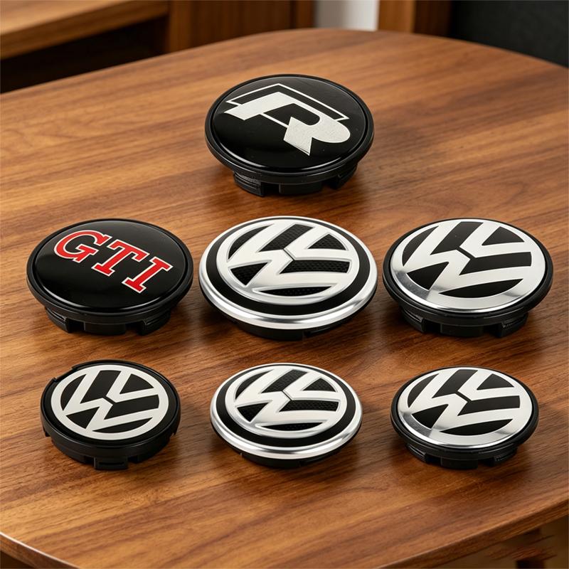 Emblems 4Pcs 55mm 65mm For Volkswagen VW Golf Polo Passat Tiguan Touareg Magotan Touran Car Wheel Center Hub Cap Badge Rim Cover EB1