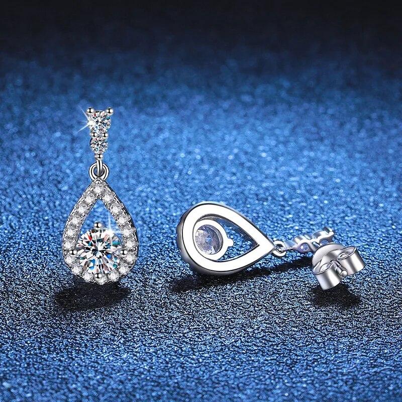 Модные серьги-капли с муассанитом и бриллиантами 0,5 карата, 5 мм, для женщин, свадебные ювелирные изделия, серьги S925 с посеребренным покрытием PT950