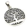 Les Trésors De Lily [Q7502] - Artisan Silver Pendant 'Tree of Life' Aged Silver - 19 Mm
