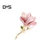 Magnolia Brooch Zinc Alloy Pin with Oil Dripping Process Decorative Pin T-Shirts Dresses Coats Badge Jewelry Accessory