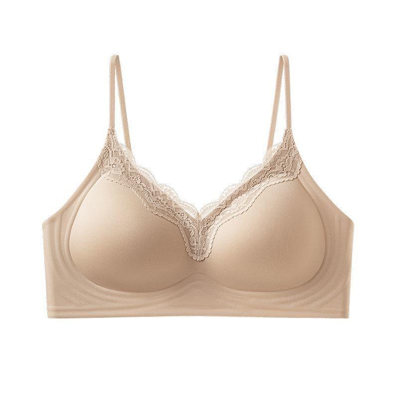 Popular liquid foundation comic chest lace seamless underwear small breasts gather and show large thin shoulder straps anti-drop beautiful back bra