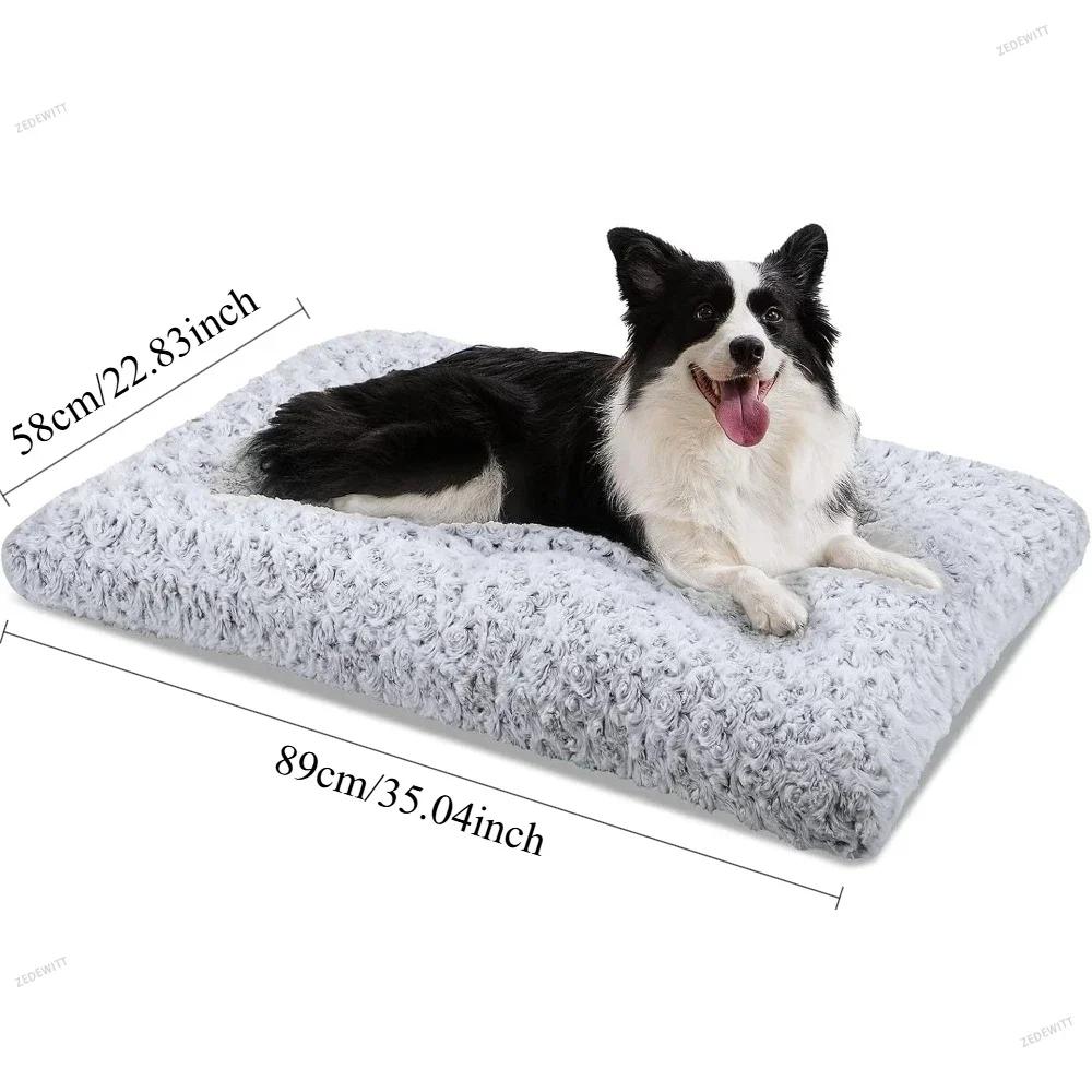 Xiaomi 35"x23" Soft Plush Dog Bed Four Seasons Warm Thickened Washable Non-slip Cat Mat Pad for Large Dogs Cats Home Crate Use