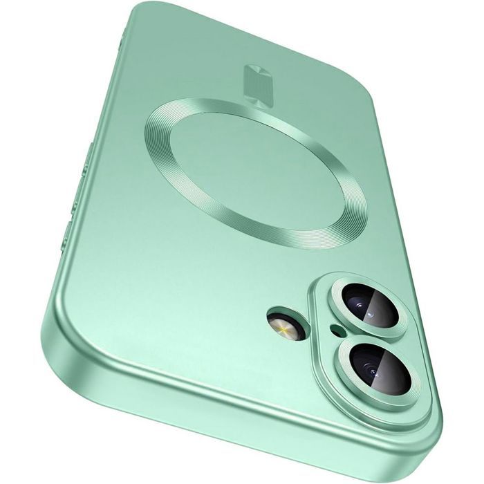 Coque de Protection - E.F.Connection - pour iPhone 17 - Silicone Liquide avec Anneau Magnétique - Vert