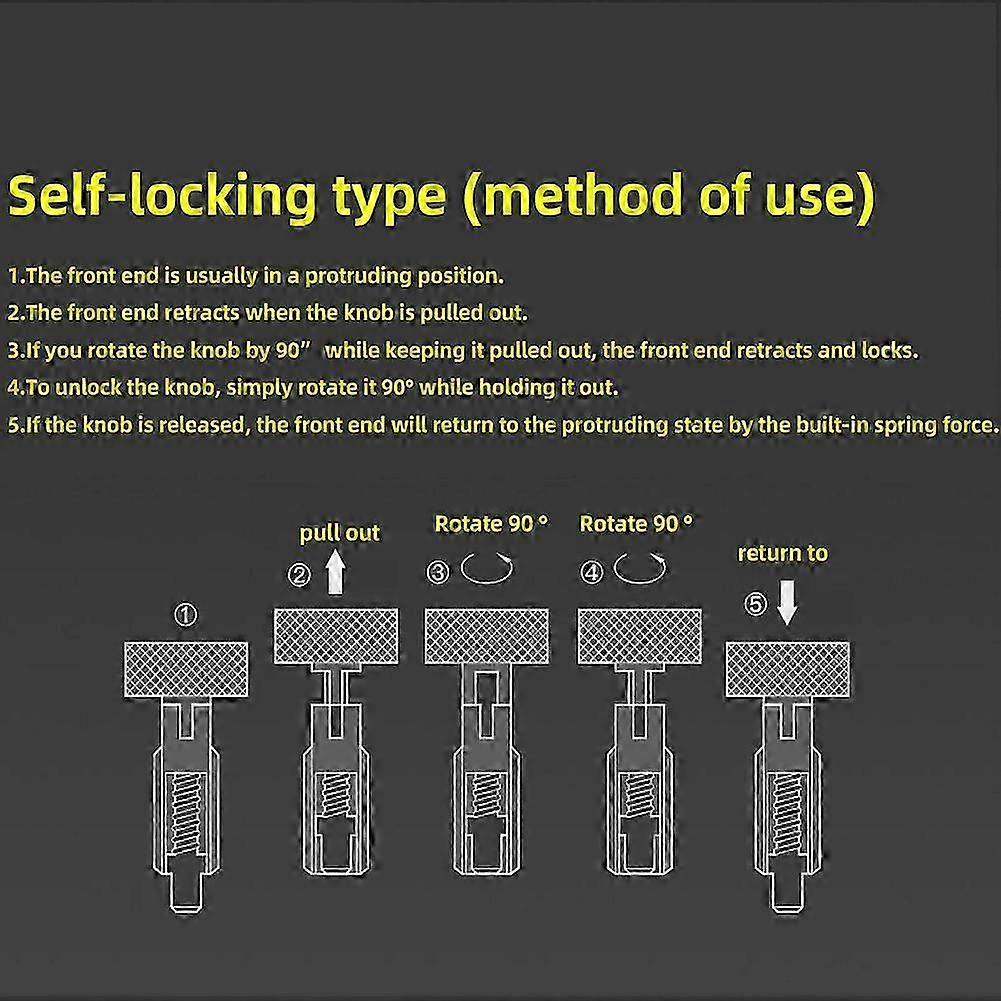 Quick-Release Locking Pins for M8 Stainless Steel Hand Retractable Spring Plungers with Knurled Handles