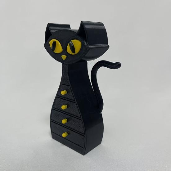 Черная шкатулка для украшений в форме кошки, 3D-печать, органайзер для кошачьих украшений с 6 выдвижными ящиками для ожерелий, браслетов, серег, колец