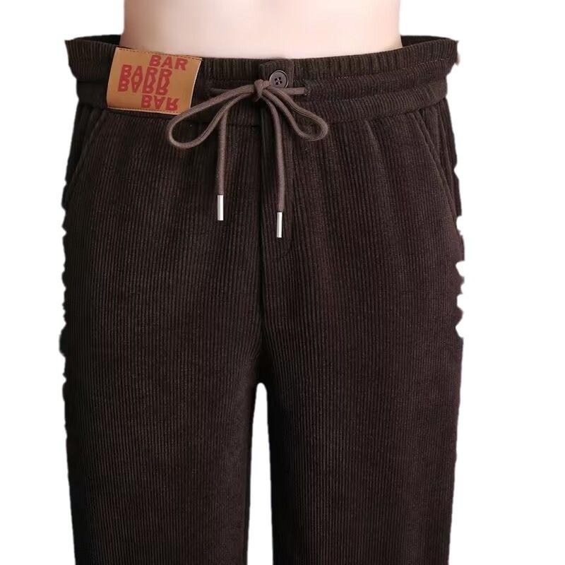 Утолщенные флисовые брюки детские 2024 осень и зима новые универсальные интернет-знаменитости завязанные ноги повседневные женские брюки Харлан