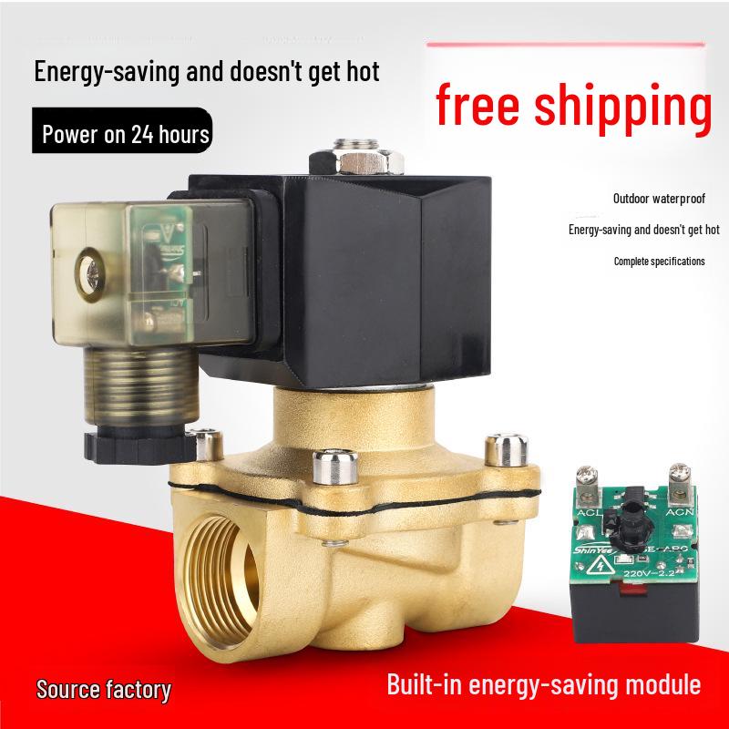 Водонепроницаемый энергосберегающий электромагнитный клапан из чистой меди без нагрева, водяной клапан, 220 В/24 В, доступны размеры: 4 мм, 6 мм, 1 дюйм, 2 дюйма.