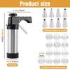 Cookie Press Gun Kit Stainless Steel Cookie Press DIY Spritz Cookies Presses Set with 13 Cookies Discs and 8 Piping Tips