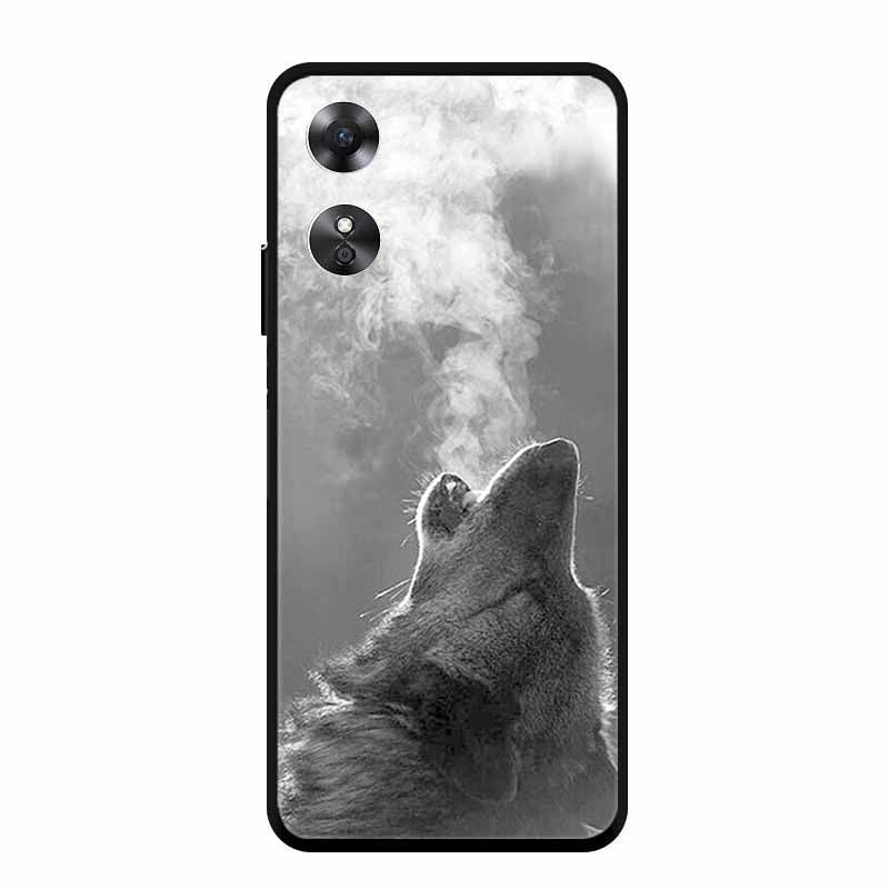 Чехол для OPPO A17 Крутой Волк Лев Тигр Кот Черный Край Силиконовый Мягкий Чехол-крышка для Телефона Для OPPO A17 Задняя Крышка Чехол A 17 Funda