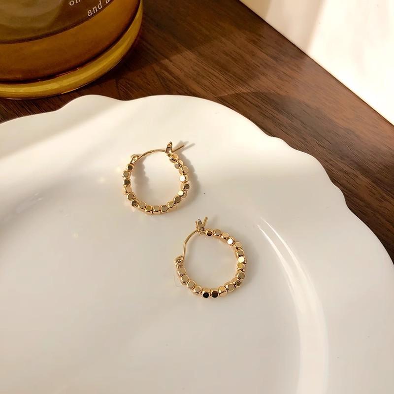 Серьги-кольца из серебра S925 Корейский стиль Металлические Минималистичные Легкая роскошь Женские серьги