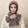 Winter Knit Hat Scarf Set Large Head Circumference Elastic Warm Riding Hat Outdoor Activities Travel Cycling Headwear