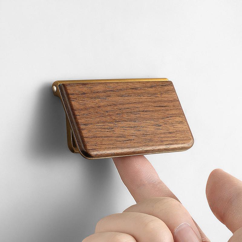 Крышка-флип из орехового дерева, ручка-пуля, без сверления, невидимая ручка для ящика, современная и простая скрытая фурнитура, мебельные ручки