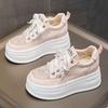 Little White Shoes Women's Lace Mesh Inner Height Increase Summer New Versatile Fashion Casual Shoes Platform Muffin Board Shoes