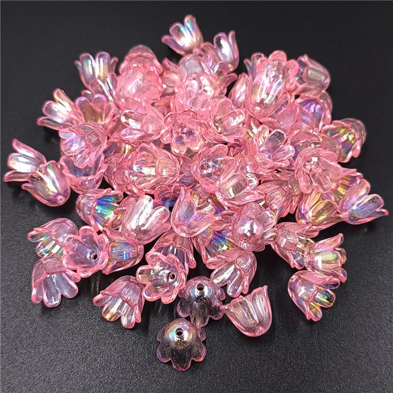 New AB/Solid Flower Holders for Bracelet Lily of the Valley Acrylic Loose Beads Making DIY Jewelry Accessories 20Pcs Necklace