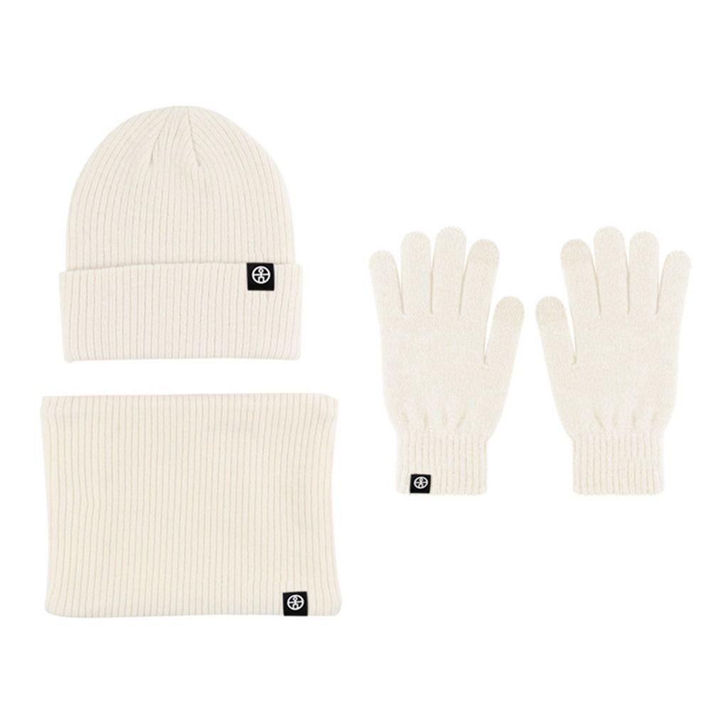Casual Knit Winter Hat Warm Fleece Neck Scarf Trendy Winter Set for Women Men
