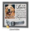 Pet Memorial Pictures Frame for Loss of Dog Cats 9x9Inch Desktops Wooden Photo Frame with Collar Clip Sympathy Gift