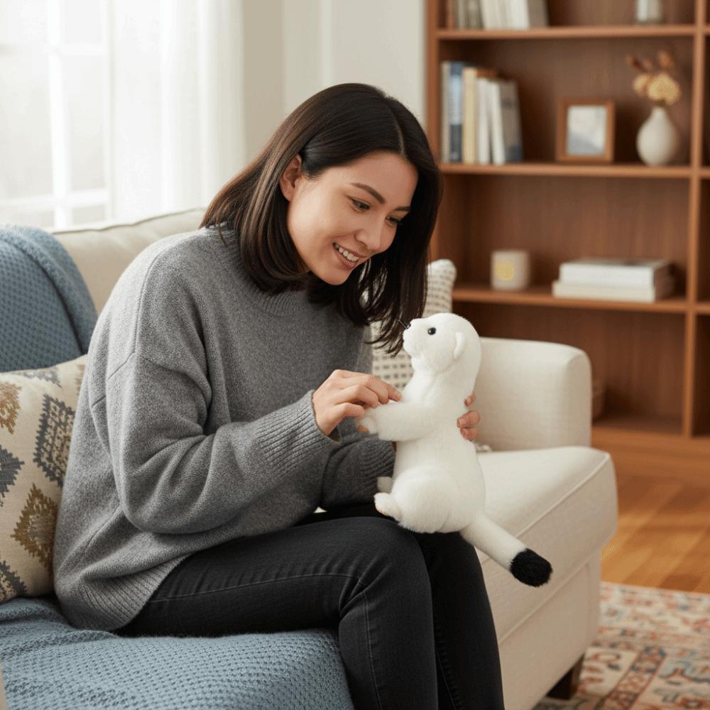 Stuffed Doll Weasel Plush Toy Realistice Animals Ferret Plush Doll For Boys And Girls