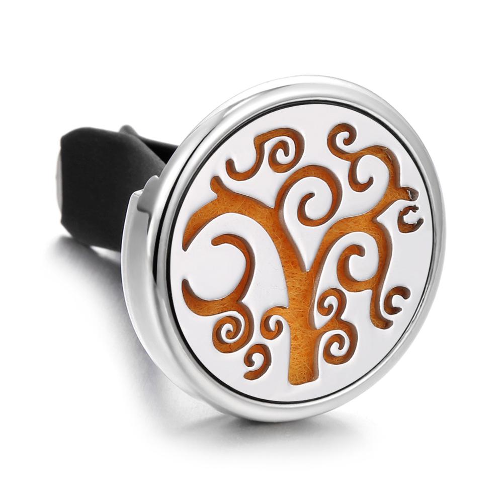 Stainless Steel Hollow Car Bracket Car Aromatherapy Trend Clip Life Tree Car Aromatherapy Clip Perfume Dispenser