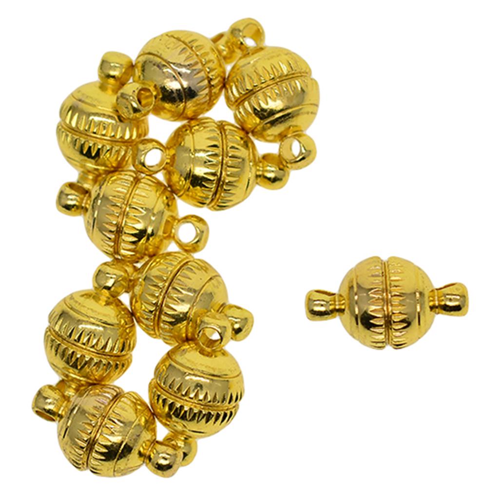 10 комплектов латунных выгравированных шариковых магнитных застежек диаметром 8 мм с выводами разъемов