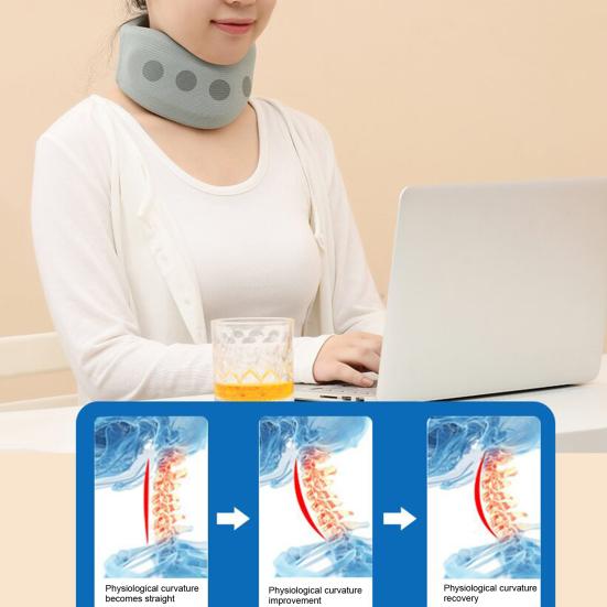 Neck Brace Soft Breathable Pain Relief Posture Correction Anti-Snoring Support Cervical Collar Ergonomic Neck Protector Brace