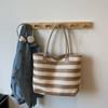Сумка через плечо Полосатая Контрастная Плетеная Сумка Большая Вместимость Соломенная Сумка-Тоут