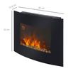 Electric wall fireplace with heating, LED flame effect, 7 flame colors, 900/1800 W, timer, adjustable thermostat, remote control, black, 65 cm