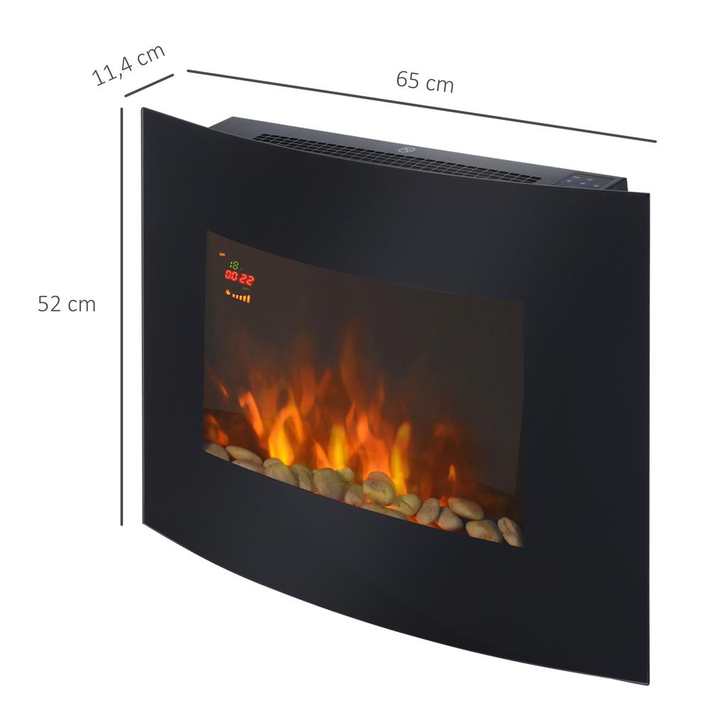 Electric Fireplace With Heater Wall Mounted Fireplace With LED Flame Effect 7 Flame Colors 900 1800 W Electric Fireplace With Timer Adjustable