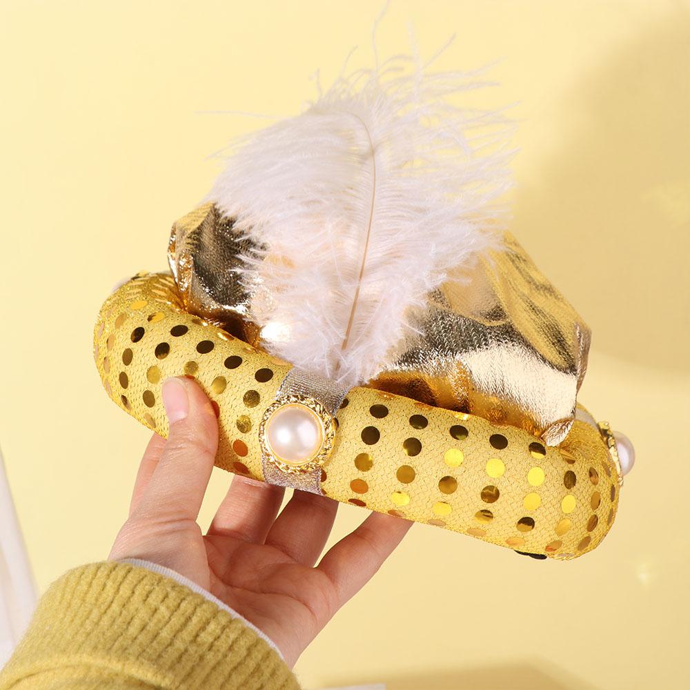 Party Hat Head Wraps Indian Cap Performance Props Fancy Dress Sultan Turban Hats Role Playing Headpiece Arab Headwear Halloween