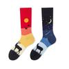 Asymmetric Cartoon Mid-Calf Cotton Socks for Men and Women - Trendy European & American Fashion
