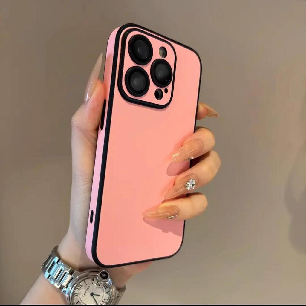 Чехол для телефона из ПУ кожи для iPhone 16 15 14 Plus 13 12 11 Pro Max Защита объектива Мягкий силиконовый бампер Ударопрочный Матовый чехол