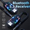 Автомобильный FM-передатчик Bluetooth 5.3 Aux Handsfree беспроводной автомобильный комплект Авто Радио FM-модулятор Mp3-плеер адаптер со слотом для карты TF