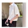 Hanging Five Quarter Sleeve Shirt For Men, Ice Silk Non Ironing Trendy Brand Top, Loose And Versatile Men'S Short Sleeved Shirt, Summer