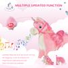 Kids Plush Rocking Horse Ride On Unicorn w/ Sound Moving Mouth Wagging Tail Children Rocker Toy Gift 3-6 Years Pink