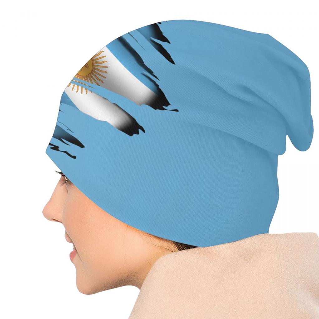 Аргентинский рваный флаг, тату-черепа, шапки, уличная одежда, зимняя теплая вязаная шапка, унисекс, для взрослых, аргентинские гордые шапки с капюшоном