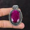 Faceted Kashmir Ruby Pendant Genuine Gemstone Pendant Handmade Jewelry 925 Sterling Silver Pendant Vintage Pendant Designer Jewelry For Gift