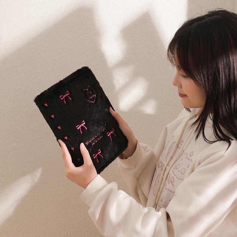 A4/A5 3-дюймовый альбом для хранения маленьких карточек с плюшевой обложкой и бантом, папка для фотокарточек, книги для коллекции фотокарточек, держатель для фотокарточек на кольцах