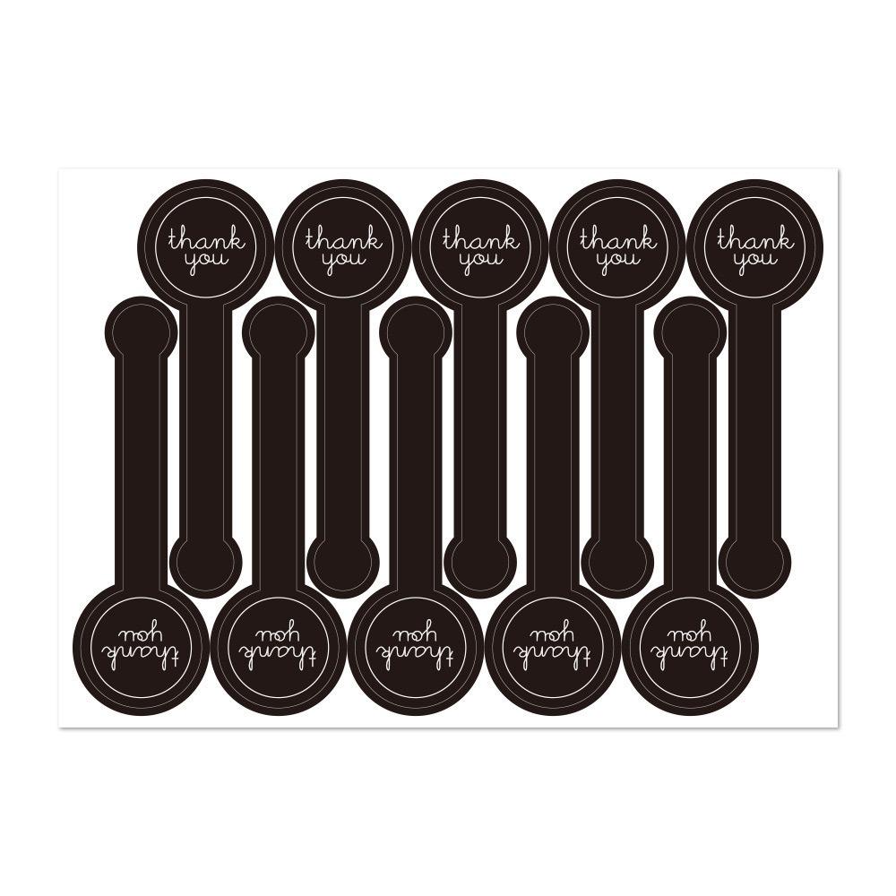100PCS Thank You Seal Stickers Handmade Multicolor Long Strip Label DIY Accessories Self-adhesive Wrapping Decorative Sticker