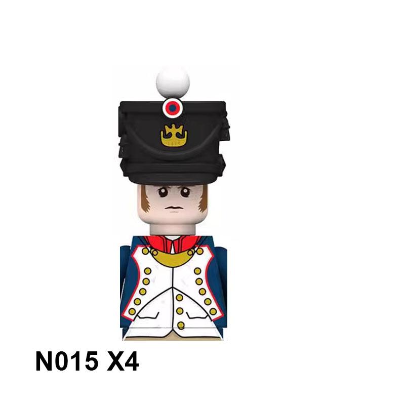 4pcs Military Building Blocks Medieval Knights Duke Marshal Figures Napoleonic Wars Weapons Sword Flags Shoulder Armor Cape Brick MOC