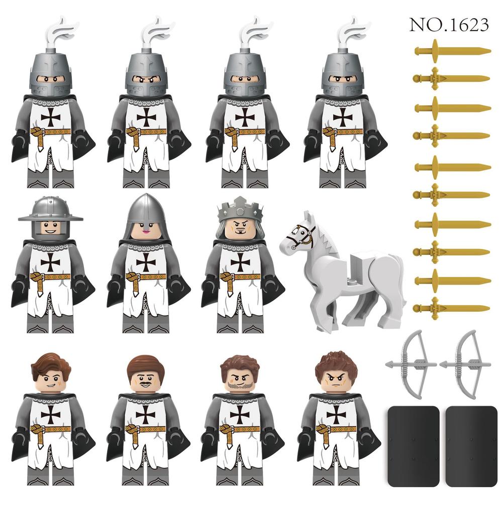 1622 Medieval Soldier Cartoon Figure Knight Regiment Doll Building Block Toy