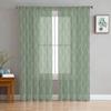 Sage Color Long Wave Line Tulle Curtains For Living Room Kitchen Decoration Chiffon Window Treatments Voile Sheer Curtain
