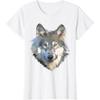 Realistic White Wolf Realistic Animal Print with Colors T-Shirt Cotton Mens T Shirts Four Seasons Tees Graphic T Shirts