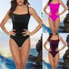 Летняя пляжная пляжная одежда, черный боди, цельный купальник, ретро винтажный купальный сексуальный женский купальник, одежда