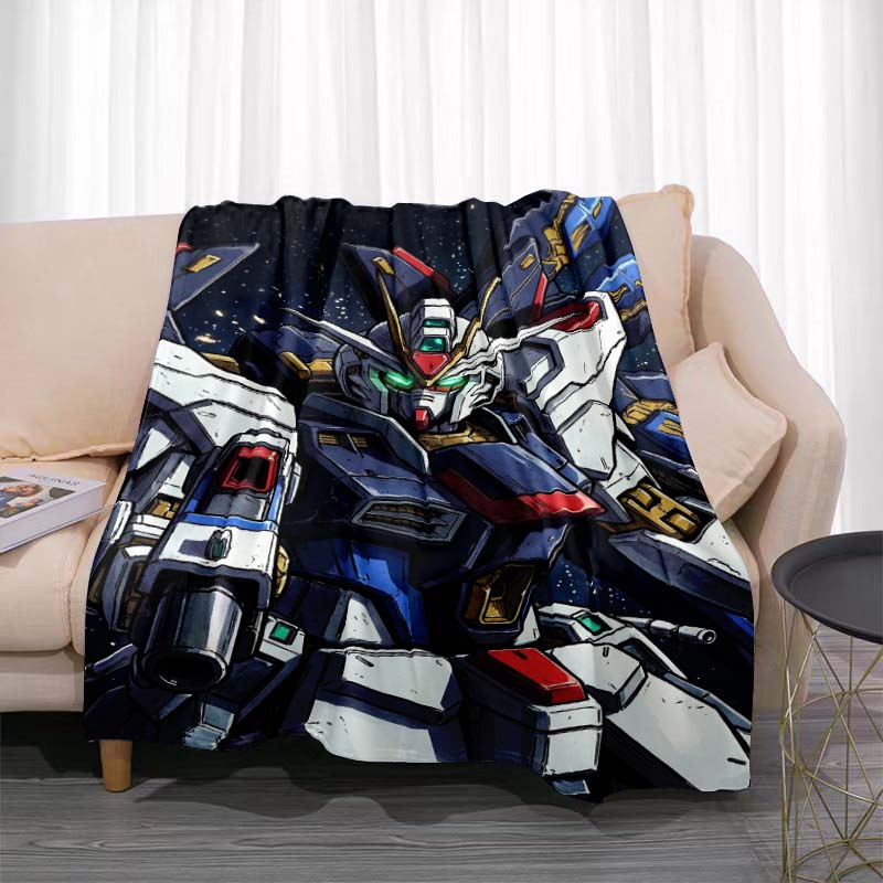 The Mobile Suit Gundam Cartoon Blanket Is Warm and Soft, Suitable for All Seasons, and Perfect for Home, Travel, and Picnics.