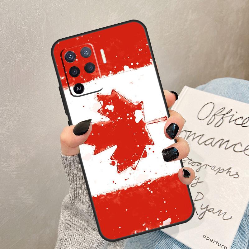 Canada Canadian Flag Case For Oppo A57 A17 A77 A18 A38 A58 A78 A98 A74 A54 A94 A80 A60 A40 A96 A76 A16 A15 A5 Pro
