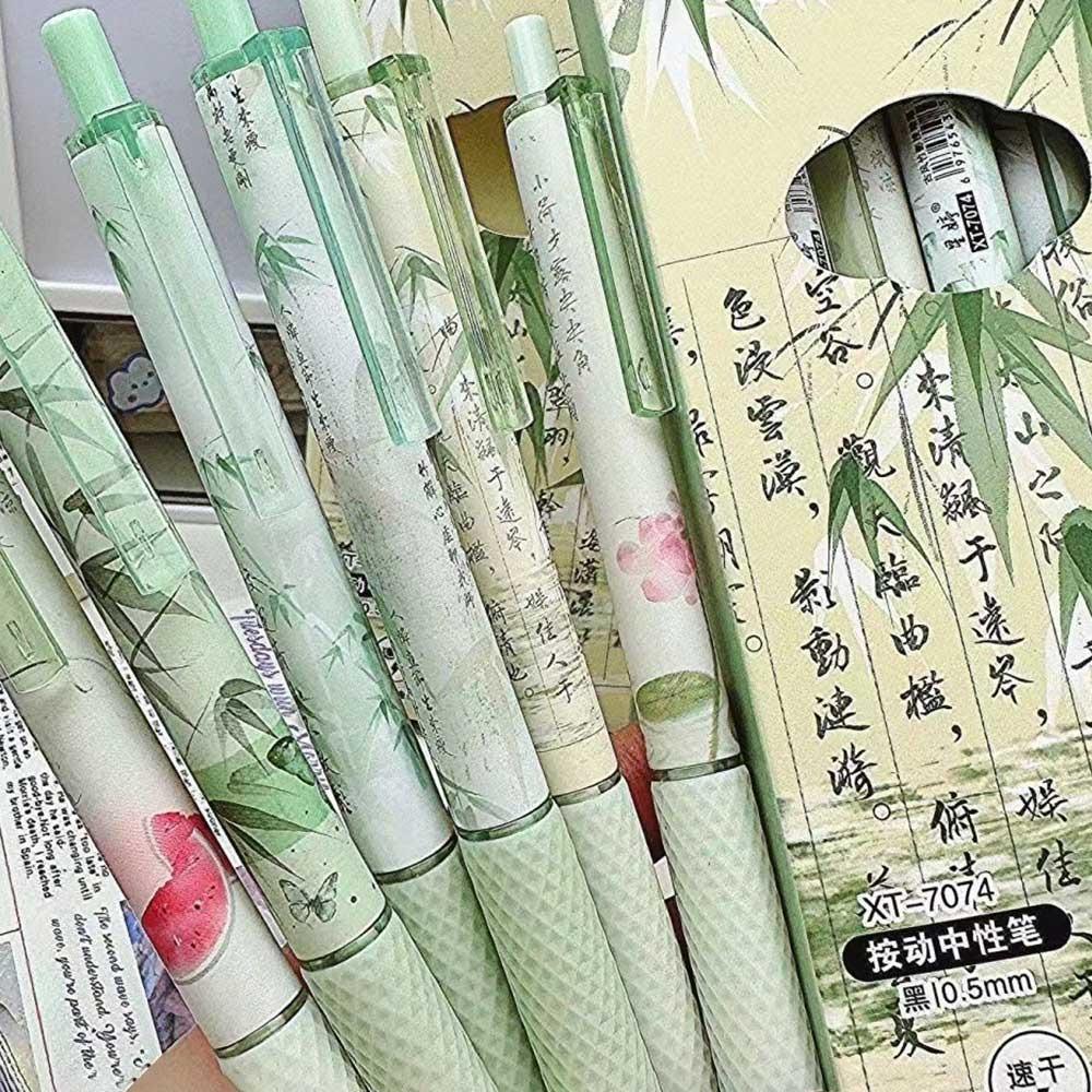 Black Ink Signature Pen 0.5mm Writing Stationery Creative Black Gel Pen Student