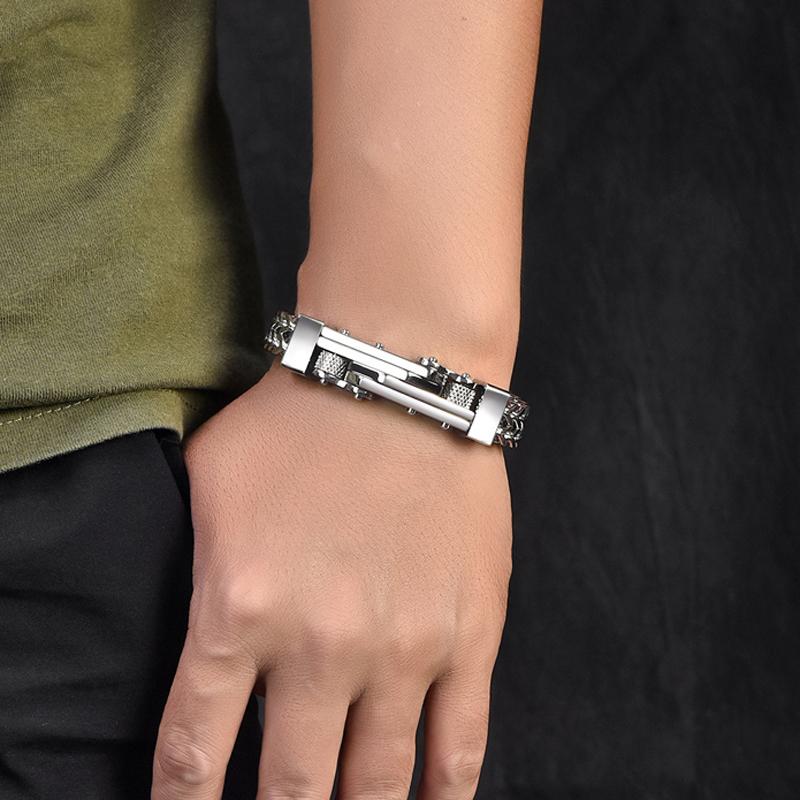 Крутой хип-хоп велосипед квадратный Франко цепной браслет для мужчин твердые 316L нержавеющая сталь мужские браслеты браслеты с магнитной застежкой новый