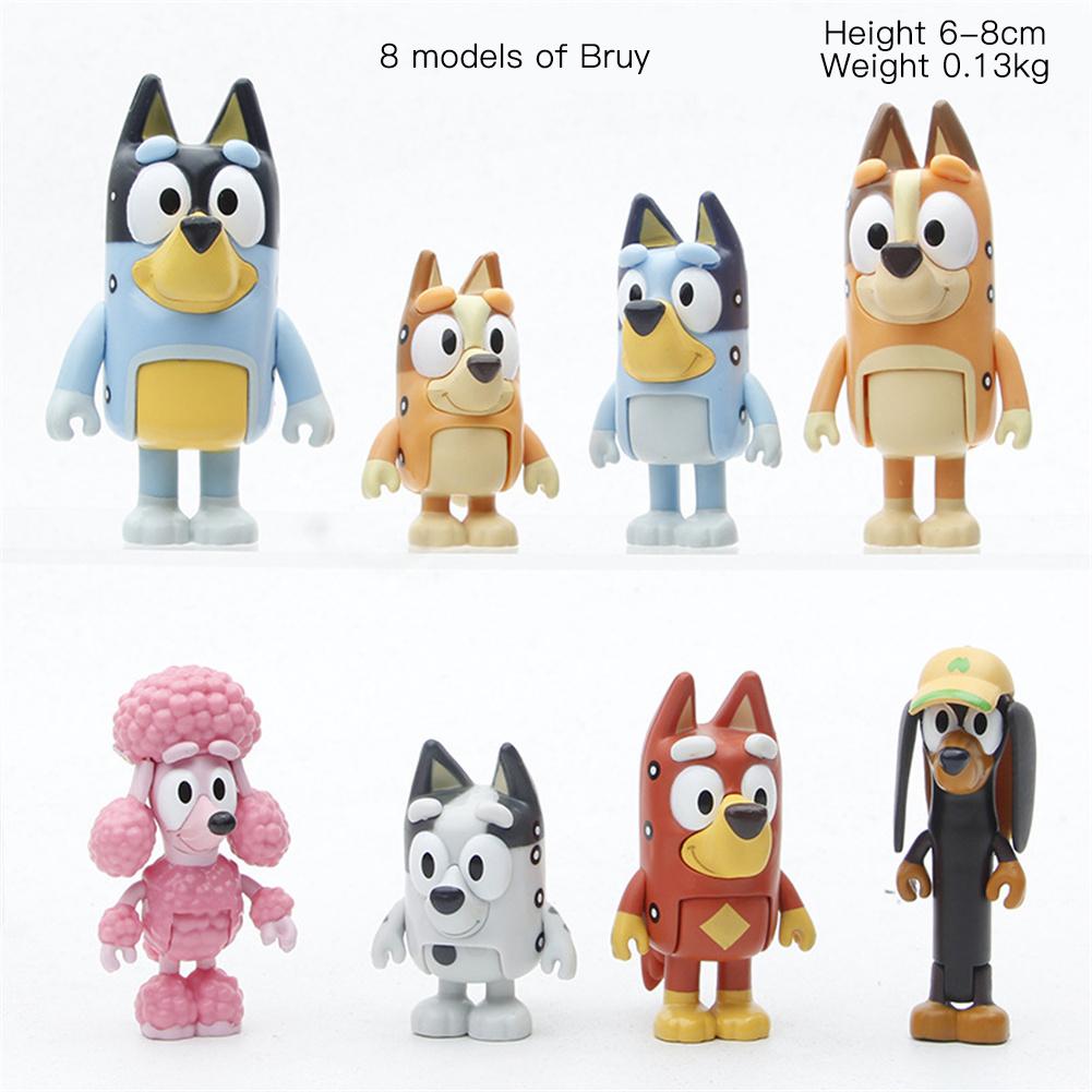 8 шт. Фигурки волков Семья и друзья Расти и Маффин Официальная коллекционная игрушка