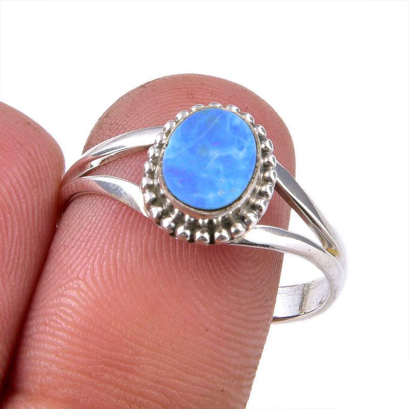 Natural Australian Opal Gemstone 925 Solid Sterling Silver Ring Size 9.5 J8C08